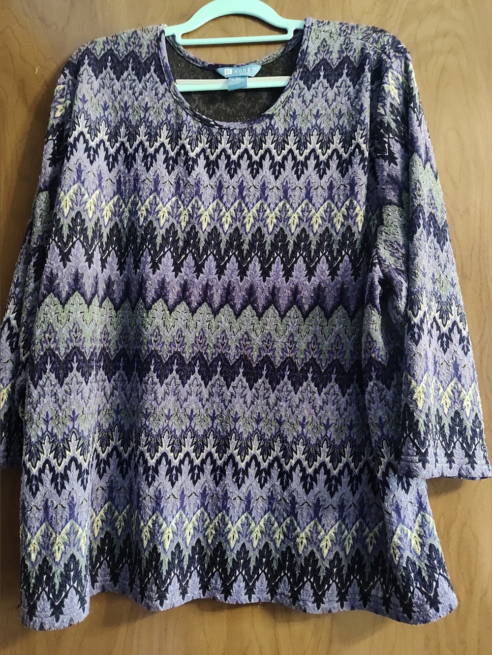 Koret Woman Ladies Pullover Blouse. Size 2X. Elbow Sleeves.